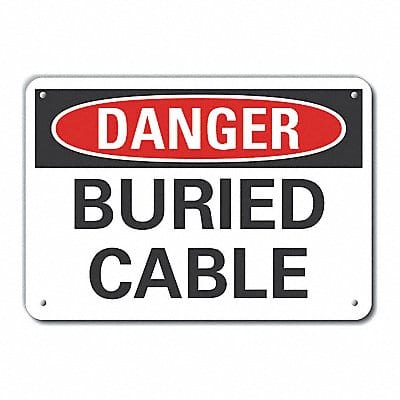 Buried Cable Danger Sign 7x10in Plastic