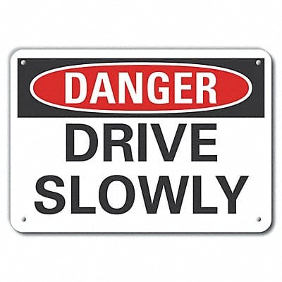 Traffic Safety Danger Sign 7x10in Plstc