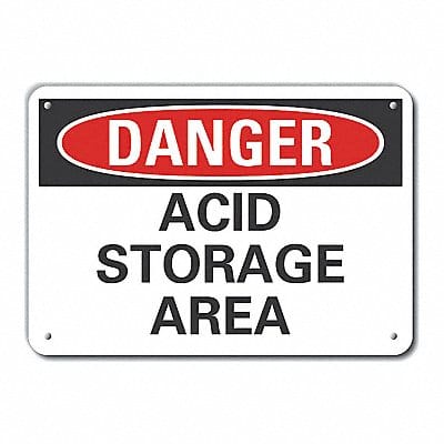 Plastic Acid Danger Sign 7x10in Plastic