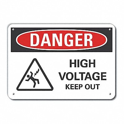 High Voltage Danger Sign 10x14in Plastic