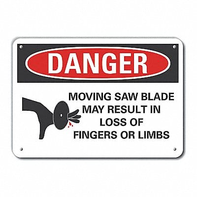 Moving Machinery Danger Sign 7inx10in