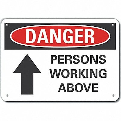 Overhead Hzrd Danger Sign 10x14in Plstc