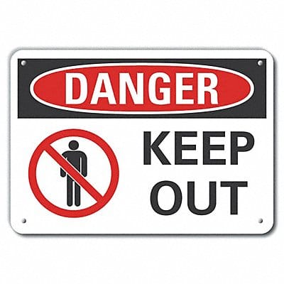 Keep Out Danger Sign 10inx14in Plastic