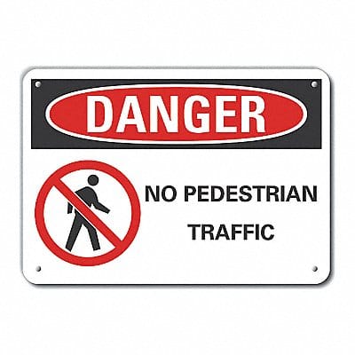 Pedestrian Traffic Danger Sign 7x10in