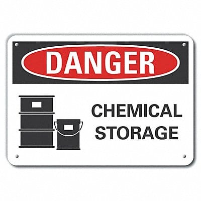 Chemicals Danger Sign 7x10in Plastic