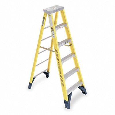 Stepladder Fiberglass 6 ft H 375 lb Cap