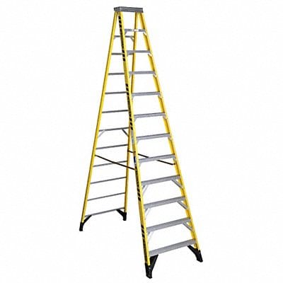 Stepladder Fiberglass 12 ft H 375 lb Cap