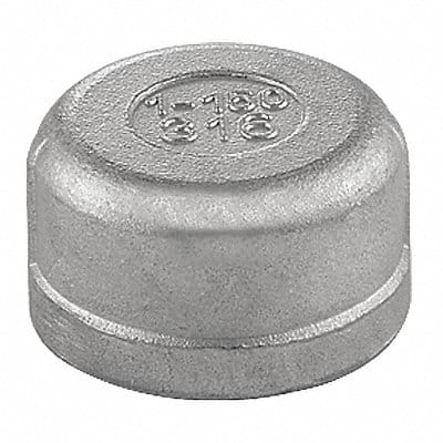 Round Cap 316L SS 1 1/2 in Female NPT