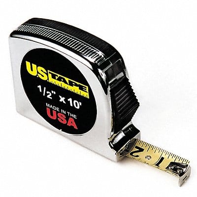 Tape Measure 1/2 In x 10 ft Chrome Ft/In