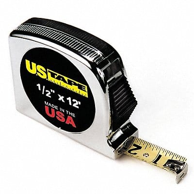 Tape Measure 1/2 In x 12 ft Chrome Ft/In