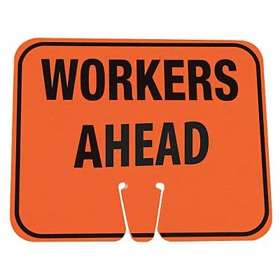 Traffic Cone Sign Org/Blk Workers Ahead