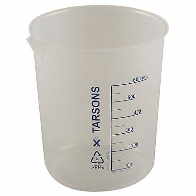 Beaker 600mL 127.6 mm H 117.2 mm Dia PK4