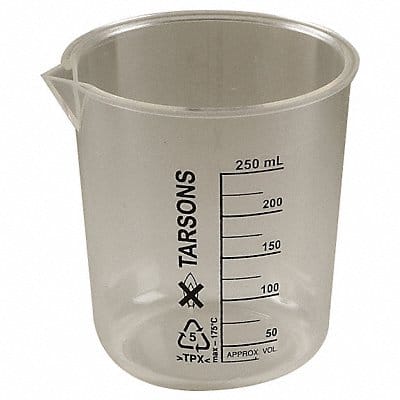 Beaker 250 mL 92 mm H 90.1 mm Dia PK6