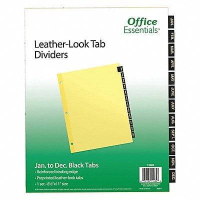 Binder Divider Preprinted Tabs Brown