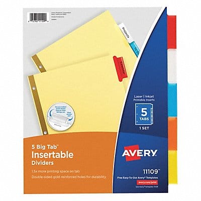 Binder Divider Insertable Multicolor