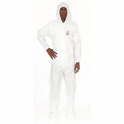 Hooded Coverall w/Boots White M PK25