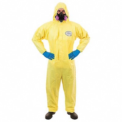 D8417 Hooded Coverall Elastic Yellow M PK12