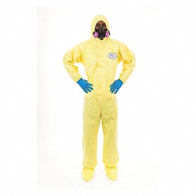 D8418 Hooded Coverall w/Boots Yellow 3XL PK12