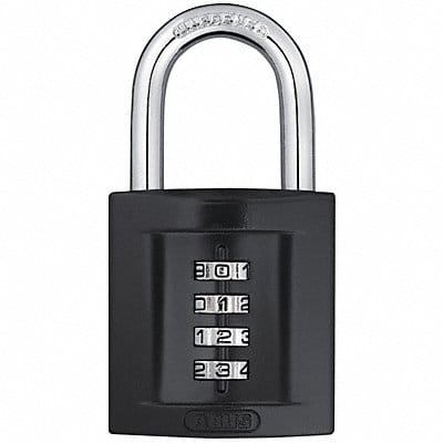 Combination Padlock 2 3/16in Rectgle Blk