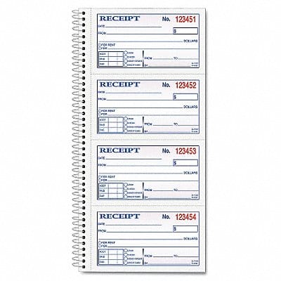 Money/Rent Receipt Book 2-Part Carbonles