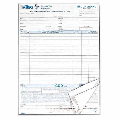 Bill of Lading Forms 3-Part PK50