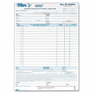 Bill of Lading Forms 4-Part PK50