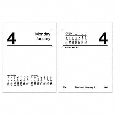 Desk Calendar Refill Daily 3x3-3/4 White