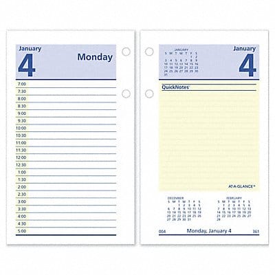 Desk Calendar Refill Daily 3-1/2x6 White