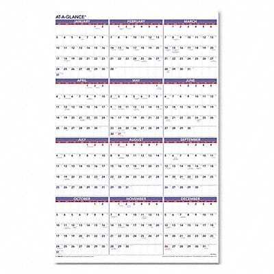 Wall Calendar Yearly 24 x 36 In