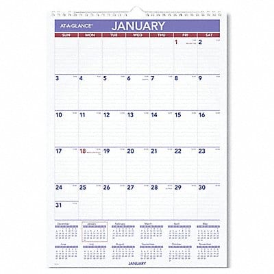 Wall Calendar Monthly 12 x 17 In