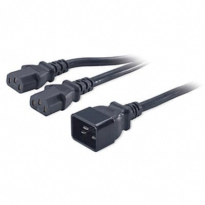 Splitr Pwr Cord IEC C20 SJTW 1.5 ft 12A