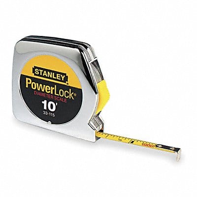 Tape Measure 1/4 In x 10 ft Chrome In/Ft