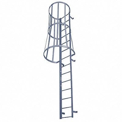 Fixed Ladder w/Safety Cage 11 ft 3 In H