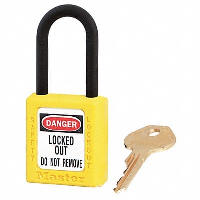 D5325 Lockout Padlock KA Yellow 1-3/4 H PK6