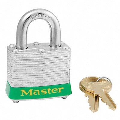 D5332 Lockout Padlock KA Green 1-1/4 H PK6