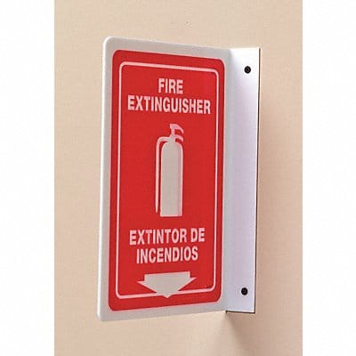 Fire Extinguisher Sign 12X9 WHT/R