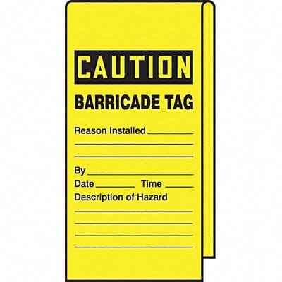 Wrap Stick Tag Caution 12 Lx3-1/8 W PK25