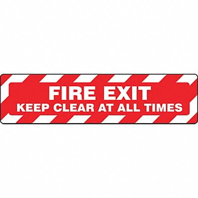 Floor Sign Fire Exit Keep Clear 6 X24