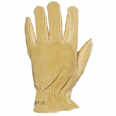 Leather Gloves Pigskin Shirred Tan L PR