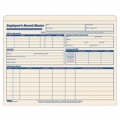 Employee Record File Jacket PK15