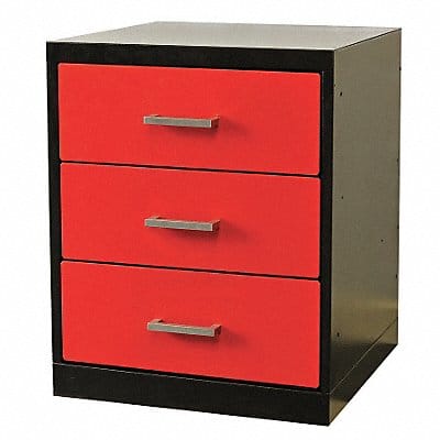 Drawer Pedestal 24 x 24 x 32H Black/Red