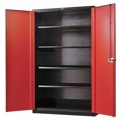 Shelving Cabinet 78 H 36 W Black/Red