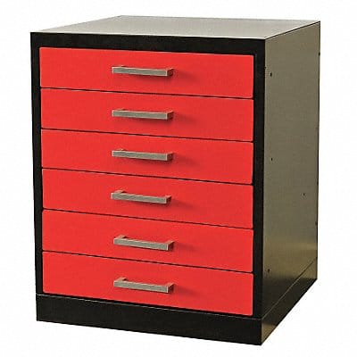 Drawer Pedestal 18 x 24 x 32H Black/Red