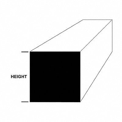 Carbon Steel Square Bar 24 in L 1 in W