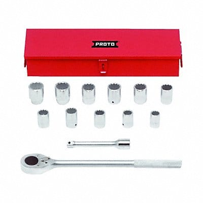 Socket Wrench Set Steel Satin Chrome