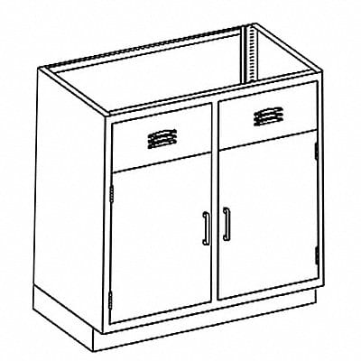 Wide Double Vented Sink Cabinet 35