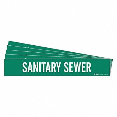 Pipe Marker White Sanitary Sewer PK5