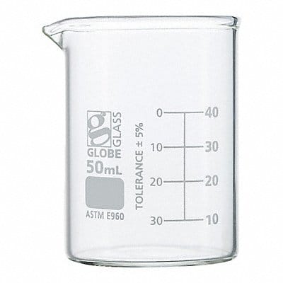 Beaker 50 mL 58 mm H 39 mm Dia PK12