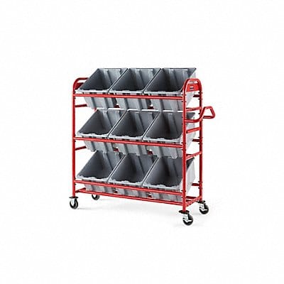 Tote Cart Red 3 Shelves 450 lb 20-1/4 W