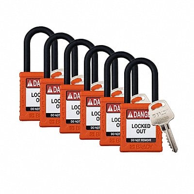 Padlock 6 Pins Orange PK6